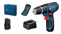 Produktbild: Bosch Professional 12V System Akku Schlagbohrschrauber GSB 12V-15 (inkl. 2x 2.0Ah Akku, Ladegerät, 10-tlg. Bitset, WerkzeugHandwerkoffer)