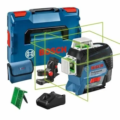 Produktbild: Bosch Professional 12V System Linienlaser GLL 3-80 CG (1x Akku 12V, Universalhalterung BM 1, m. App-Funktion, grüner Laser, Innenbereich, max. Arbeitsbereich: 30 m, Tasche, in L-BOXX)
