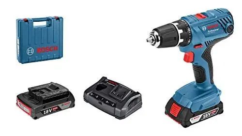 Produktbild: Bosch Professional 18V System Akku Bohrschrauber GSR 18V-21 (max. Drehmoment: 55 Nm, inkl. 2x 2.0Ah Akku, Ladegerät GAL 18V-20, L-Case)