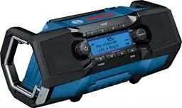 Produktbild: Bosch Professional 18V System Akku Baustellenradio GPB 18V-2 SC (Empfang über DAB+, Bluetooth, FM und AUX, inkl. 1x Netzteil, 1x AUX-Kabel, 1x 3V CR2032 Lithium-Knopfzellen-Batterie)