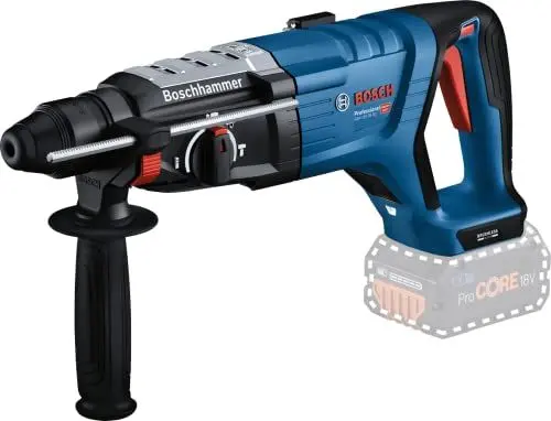 Produktbild: Bosch Professional 18V System Akku Bohrhammer GBH 18V-28 DC mit D-Griff (inkl. Zusatzgriff, Tiefeschlag, KickBack Control, ohne Akku/ Ladegerät)