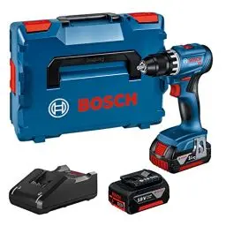 Produktbild: Bosch Professional 18V System Akku Bohrschrauber GSR 18V-45 (Drehzahl 1.900 min⁻¹, inkl. 2x 3.0Ah Akku, Schnellladegerät GAL 18V-40, L-BOXX)
