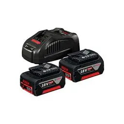 Produktbild: Bosch Professional 18V System Akku Starter-Set: 2x GBA 18V 5.0Ah Akku + Schnellladegerät GAL 1880 CV