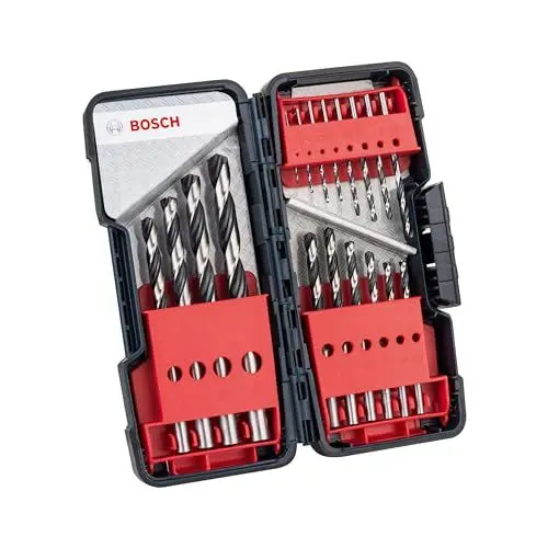 Produktbild: Bosch 18-tlg. HSS Spiralbohrer Set PointTeQ (für Metall, in ToughBox, Ø 1–10 mm, Professional Zubehör Bohrmaschine)