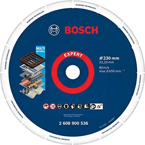 Produktbild: Bosch 1x EXPERT Diamond Metal Wheel Große Trennscheiben (für Gusseisen, Edelstahl, Ø 230 mm, Professional Zubehör Großer Winkelschleifer)