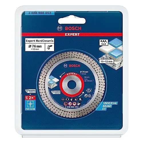 Produktbild: Bosch 1x EXPERT HardCeramic 76-mm-Diamanttrennscheiben (für Harte Fliesen, Harter Stein, Ø 76 mm, Professional Zubehör Mini-Winkelschleifer)