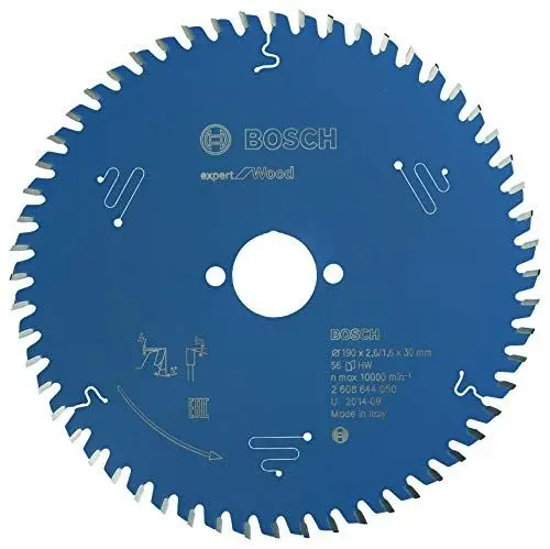 Produktbild: Bosch Professional Kreissägeblatt Expert for Wood (Holz, 190 x 30 x 2,6 mm, 56 Zähne, Zubehör Kreissäge)