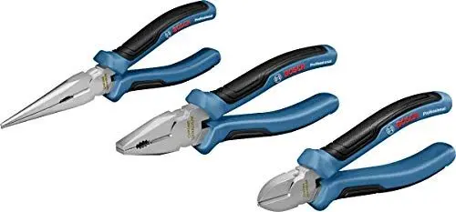 Produktbild: Bosch Professional 3 tlg. Zangen Set (Kombinationszange, Spitzzange und Seitenschneider, mit L-BOXX Einlage)