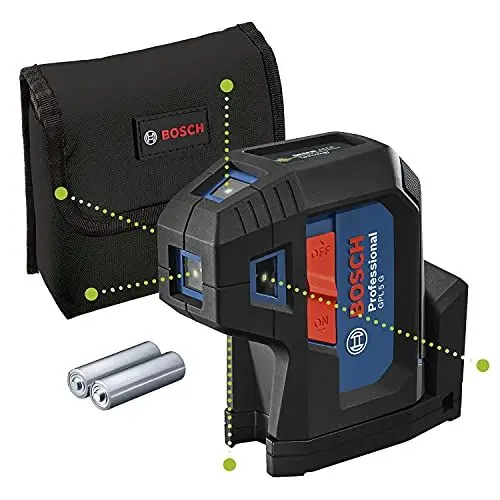 Produktbild: Bosch Professional 5-Punkt-Laser GPL 5 G (grüner Laser, Arbeitsbereich: bis 30 m, Tasche)