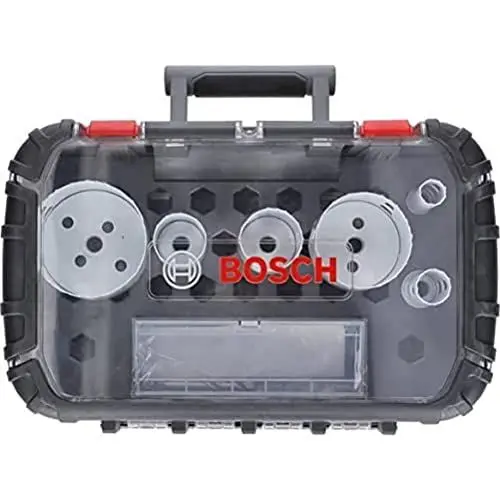 Produktbild: Bosch Professional 9 tlg. Lochsäge Progressor for Wood & Metal Set Elektriker (für Holz und Metall, Ø 19-83 mm, Zubehör Bohrmaschine)