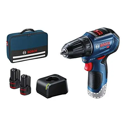 Produktbild: Bosch Professional GSR 12V-30 Akku-Bohrschrauber 12V 2.0Ah Li-Ion bürstenlos, inkl. 2. Akku Wiederaufladbar