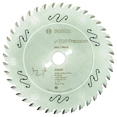Produktbild: BOSCH Kreissägeblatt Top Precision Best für Wood, 250 x 30 x 3,2 mm, 40, 2608642111