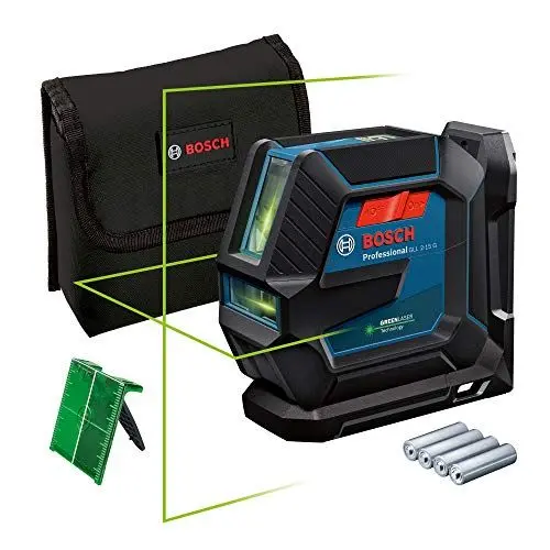 Produktbild: Bosch Professional Linienlaser GLL 2-15 G (grüner Laser, Innenbereich, Halterung LB 10, sichtbarer Arbeitsbereich: bis 15 m, 4x AA-Batterie, in Kartonschachtel)