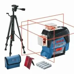 Produktbild: Bosch Professional Linienlaser GLL 3-80 C (m. App-Funktion, roter Laser, Innenbereich, max. Arbeitsbereich: 30 m, 4x AA Batterie, Tasche, Stativ BT 150, in Karton)