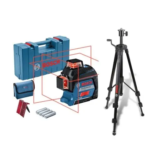 Produktbild: Bosch Professional Linienlaser GLL 3-80 + Bosch Professional Stativ für Laser und Nivellier BT 150