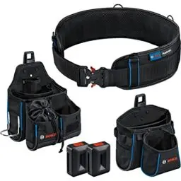 Produktbild: Bosch Professional ProClick Werkzeuggürtel-Set: 1x Gürtel 108 (Größe L/XL), 1x Tasche GWT 4, 1x Tasche GWT 2, 2x ProClick Holder