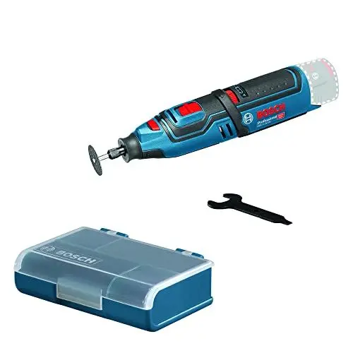 Produktbild: Bosch Professional 12V System Akku Rotationswerkzeug GRO 12V-35 (inkl. Schlüssel, Spannzange, Trennscheibe, Zubehör Box, L-BOXX-Einlage, ohne Akku/ Ladegerät)