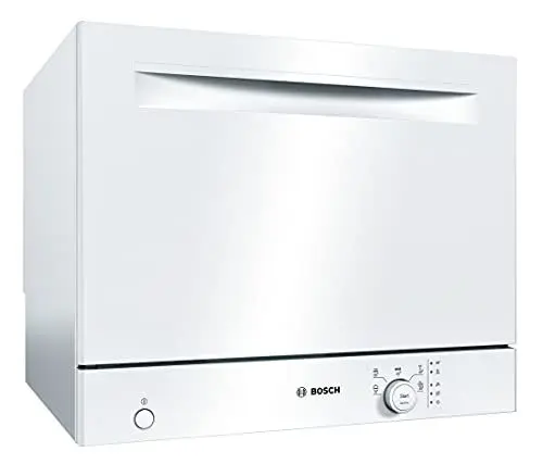 Produktbild: Bosch SKS50E42EU Serie 2 Kompakt-Geschirrspüler, 55 cm breit, ActiveWater Hydrauliksystem gezielte Wasserverteilung, EcoSilence Drive leiser und effizienter Motor, Glas 40°C