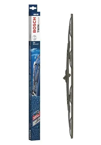 Produktbild: Bosch Scheibenwischer Twin Spoiler 600US, Länge: 600mm – einzelner Scheibenwischer für Frontscheibe