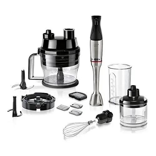 Produktbild: Bosch MSM6M8X1 Stabmixer, Edelstahl/Schwarz, 7 in 1, 1200 Watt