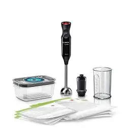 Produktbild: Bosch Stabmixer ErgoMixx MS6CB61V1, Vakuum-Funktion, Edelstahl-Mixfuß, Mix- und Messbecher, Vakuum-Pumpe, Vakuum-Beutel, Vakuum-Frischhaltedose, 12 Stufen plus Turbo, 1000 W, schwarz/anthrazit