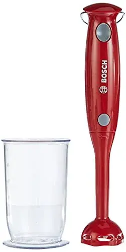 Produktbild: Theo Klein 9566 Bosch Stabmixer, rot I Kindersichere Nachbildung mit rotierenden Klingen-Attrappen und Messbecher I Maße: 4 cm x 4 cm x 25 cm I Spielzeug für Kinder ab 3 Jahren