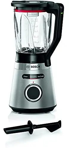 Produktbild: Bosch Standmixer, Smoothie Maker, 30,000 U/min, 1200 W, Edelstahl-Messer, 1,5l ThermoSafe Glasbehälter, spülmaschinengeeignete Teile, Made in Europe, VitaPower Serie 4 MMB6382M