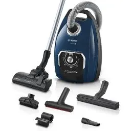 Produktbild: Bosch Staubsauger mit Beutel Serie 8 BGB75X494, Bodenstaubsauger, ideal für Allergiker, Hygiene-Filter, Bodendüse für Parkett, Teppich, Fliesen, langes Kabel, leise, 650 W, blau