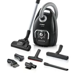 Produktbild: Bosch Staubsauger mit Beutel Serie 8 BGL8XALL, Testsieger, ideal für Allergiker, Hygiene-Filter, 10 Jahre Motorgarantie, Hartbodendüse, XXL-Polsterdüse, langes Kabel, Made in Germany, 650 W, schwarz