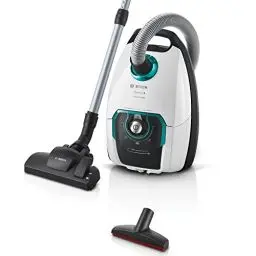 Produktbild: Bosch Staubsauger mit Beutel Serie 8 BGL8XHYG, Bodenstaubsauger, ideal für Allergiker, Hygiene-Filter, 10 Jahre Motorgarantie, XXL-Polsterdüse, 15 Meter langes Kabel, hohe Saugleistung, 650 W, weiß