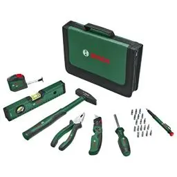 Produktbild: Bosch Universal-Handwerkzeug-Set, 25-teilig (vielseitiges Werkzeug-Set für allgemeine Arbeiten rund ums Haus·· Klappmesser·· Kombizange·· Maßband·· Wasserwaage und mehr) - Amazon Edition