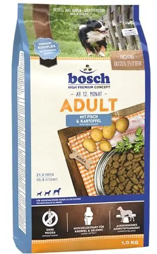 Produktbild: bosch HPC Adult mit Fisch & Kartoffel | Hundetrockenfutter für ausgewachsene Hunde aller Rassen | 1 x 15 kg