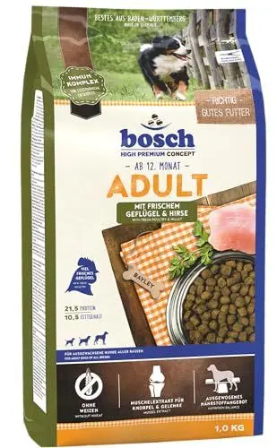 Produktbild: bosch HPC Adult mit frischem Geflügel & Hirse | Hundetrockenfutter für ausgewachsene Hunde aller Rassen | 1 x 15 kg