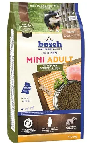 Produktbild: bosch HPC Mini Adult mit frischem Geflügel & Hirse | Hundetrockenfutter für ausgewachsene Hunde kleiner Rassen (bis 15 kg) | 1 x 3 kg
