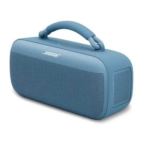 Produktbild: Bose Tragbarer SoundLink Max Lautsprecher, große tragbare Bluetooth Boombox mit Akku, wasserdichte Lautsprecher Boxen, bis zu 20h Akkulaufzeit, USB-C, integrierter 3,5 mm AUX-Eingang, Dämmerungsblau