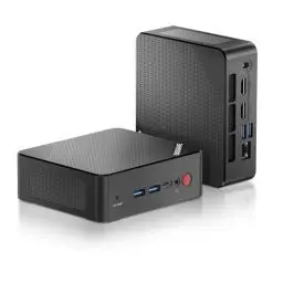 Produktbild: BOSGAME P1 Windows 11 Pro Light Gaming-PC, AMD Ryzen 7 5700U, 8C/16T bis zu 4,3GHz, 32GB DDR4 RAM, 1TB PCIe 4.0 SSD, 4K@60Hz Triple Display, HDMI, USB-C, USB3.2, 2.5G LAN, Wi-Fi 6E, BT 5.2