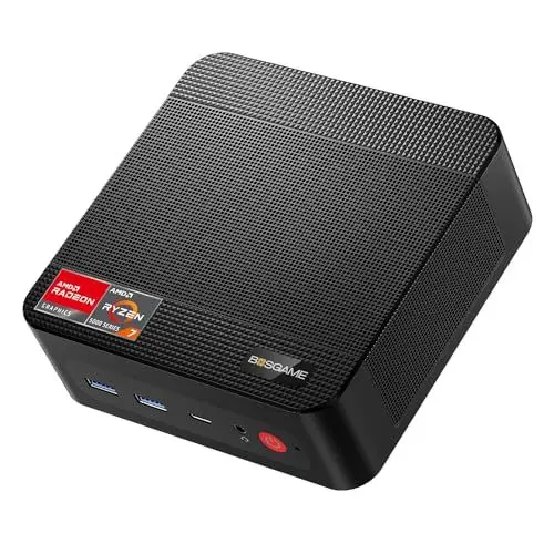 Produktbild: BOSGAME P4 Windows 11 Pro Dual 2.5G LAN Gaming-PC, AMD Ryzen 7 5700U, 8C/16T bis zu 4,3 GHz, 32 GB DDR4 RAM, 1 TB PCIe 4.0 SSD, 4K@60Hz Triple Display, HDMI, USB-C, USB3.2, 2.5G LAN, Wi-Fi6E, BT5.2