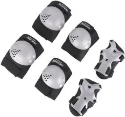 Produktbild: BOSONER Knieschoner Kinder Schoner Inliner Protektoren: 6er Set Schützer Inline Skates Kinder Knie Und Ellenbogenschützer Knieschützer Rollschuhe Schutzausrüstung (Silbrig-Xin, S (3-7 Jahre))