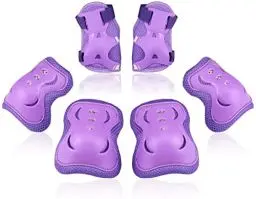 Produktbild: BOSONER Knieschoner Kinder Schoner Inliner: Protektoren Schützer Inline Skates Knie Und Ellenbogenschützer Knieschützer Skateboard Rollschuhe Schutzausrüstung (Violett-Xin, S (3-7 Jahre))