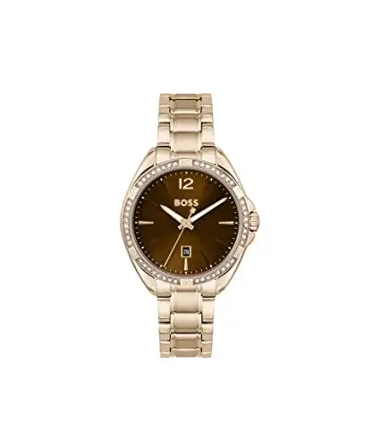 Produktbild: BOSS Analog Quarzuhr für Damen Kollektion Felina mit Rotgoldfarbenes Edelstahlarmband - 1502621