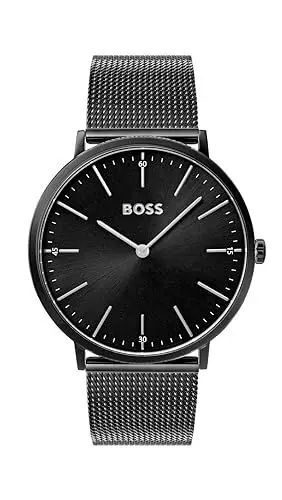 Produktbild: BOSS Analog Quarzuhr für Herren Kollektion Horizon mit Schwarzes Edelstahl-Mesh-Gliederarmband - 1513542