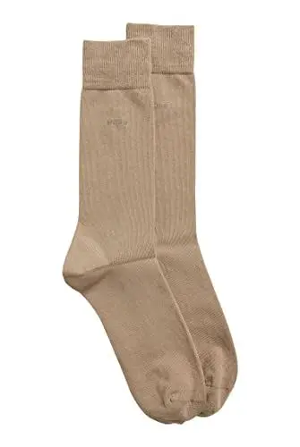 Produktbild: BOSS HUGO Herren 2P RS Uni CC Mittelhohe Socken aus elastischem Baumwoll-Mix im Zweier-Pack Beige 43-46