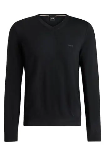 Produktbild: BOSS Herren Baram-L Regular-Fit Pullover aus Schurwolle mit Logo-Stickerei Schwarz001 L