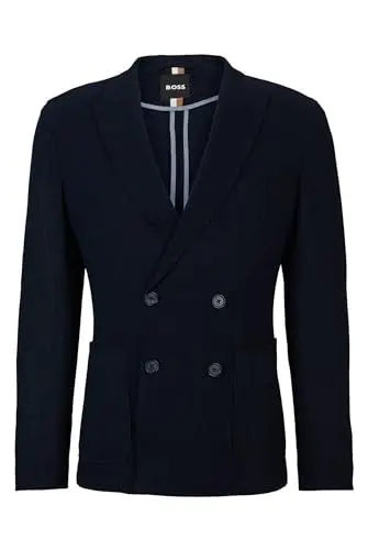 Produktbild: BOSS Herren C-Hanry-J-DB-242 Fein gemustertes Slim-Fit Sakko aus Baumwolle Dunkelblau 50