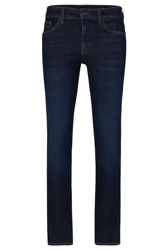 Produktbild: BOSS Herren Delaware3 Dunkelblaue Slim-Fit Jeans aus bequemem Stretch-Denim Blau 36/32