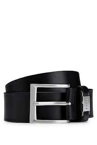 Produktbild: BOSS Herren Gürtel Ledergürtel Echt Leder Business Gürtel Connio, Farbe:Schwarz, Größe:100 cm, Artikel:-001 black