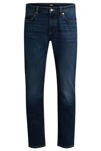 Produktbild: BOSS Herren H-Delaware Delaware Dunkelblaue Slim-Fit Jeans aus bequemem Stretch-Denim Dunkelblau 32/32