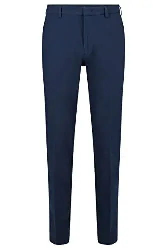 Produktbild: BOSS Herren Kaito1 T Slim-Fit Hose aus Baumwoll-Mix mit Bundfalten Dunkelblau 25