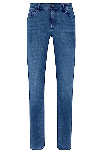 Produktbild: BOSS Herren Maine3 Blaue Regular-Fit Jeans aus italienischem Denim mit Kaschmir-Haptik Blau 38/32