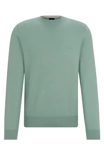 Produktbild: BOSS Herren Pacas-L Pullover aus Baumwolle mit Logo-Stickerei Hellgrün XXL